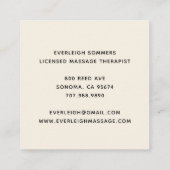Massage Therapist Body Work Mehndi Henna Square Bu Vierkante Visitekaartje (Achterkant)
