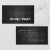 Massage Therapist Cool Black Metal Simpliciet Visitekaartje (Voorkant / Achterkant)