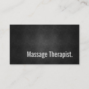 Massage Therapist Cool Black Metal Simpliciet Visitekaartje