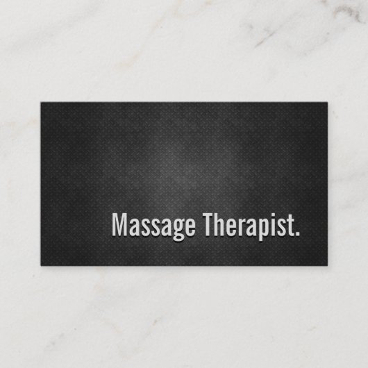Massage Therapist Cool Black Metal Simpliciet Visitekaartje (Voorkant)