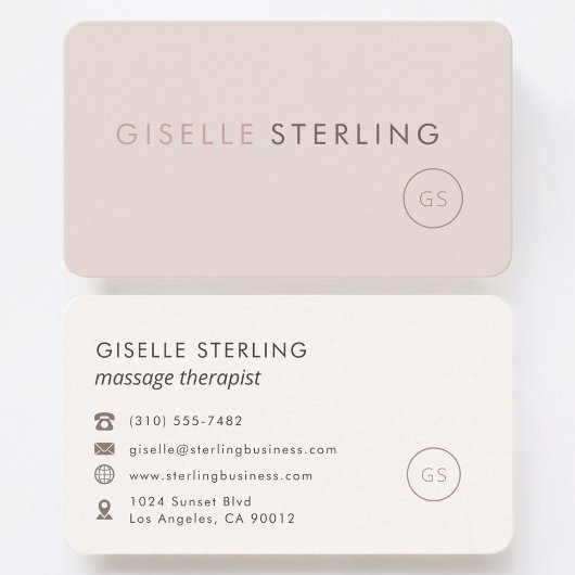 Massage Therapist Feminine Professional Visitekaartje