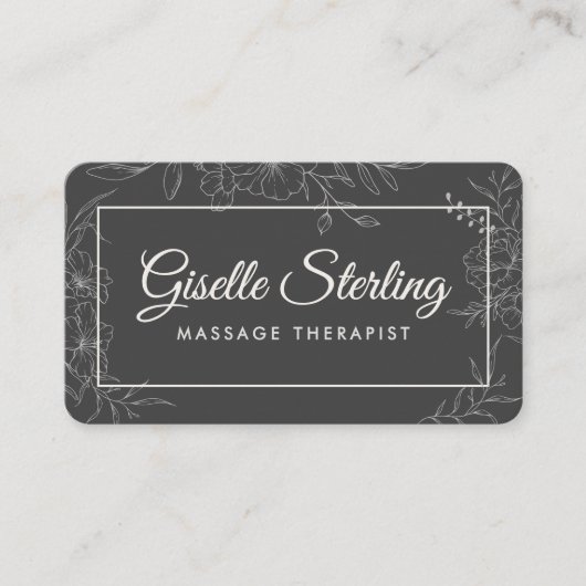 Massage Therapist Floral Visitekaartje (Voorkant)
