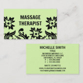 Massage Therapist Floral Visitekaartje (Voorkant / Achterkant)
