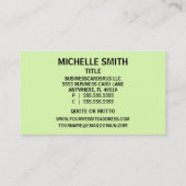 Massage Therapist Floral Visitekaartje (Achterkant)