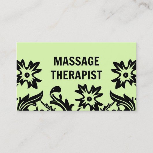Massage Therapist Floral Visitekaartje (Voorkant)