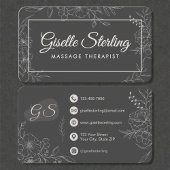 Massage Therapist Floral Visitekaartje