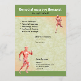 massage therapist  flyer template  kaart
