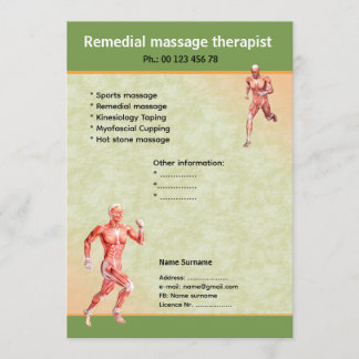 massage therapist  flyer template  kaart