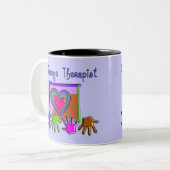 Massage Therapist Funky Artsy Design Gifts Tweekleurige Koffiemok (Voorkant links)