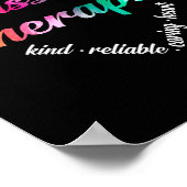 Massage Therapist Heart Word Cloud Waterverf Poster (Hoek)