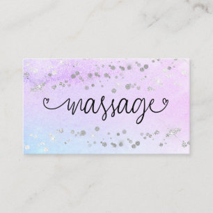 *~* Massage Therapist Hearts Glitter Pastel Visitekaartje