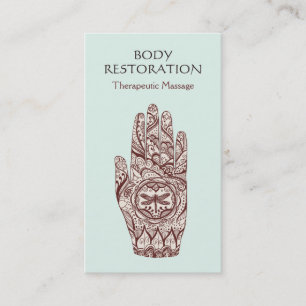 Massage Therapist Henna Dragonfly Tattoo Hand 2 Visitekaartje