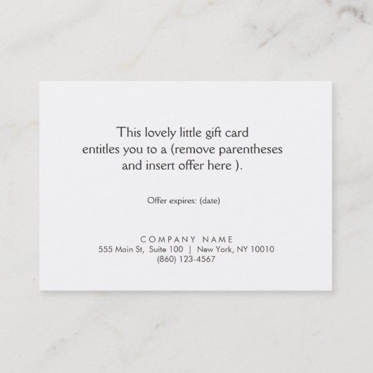 Massage Therapist-kaartje Kortingskaartje (Achterkant)