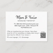 *~* Massage Therapist Logo Massage Therapy QR code Visitekaartje (Achterkant)