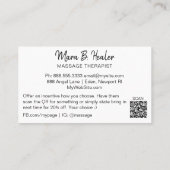 *~* Massage Therapist Massage Therapy Logo QR code Visitekaartje (Achterkant)