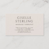 Massage Therapist Minimalist Luxury Neutral Modern Visitekaartje (Voorkant)