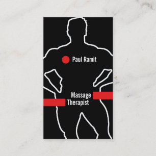 Massage Therapist Red Black Visitekaartje