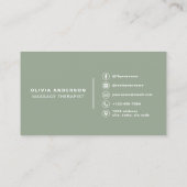 Massage Therapist Sage Green  Visitekaartje (Achterkant)