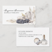 Massage Therapist Salon Boho Waterverf Visitekaartje (Voorkant / Achterkant)