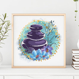 Massage Therapist Salon Spa Stylist Zen Stones Poster