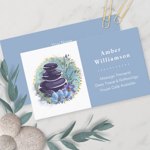 Massage Therapist Salon Spa Stylist Zen Stones Visitekaartje