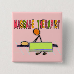 Massage Therapist Stick People Design Gifts Vierkante Button 5,1 Cm