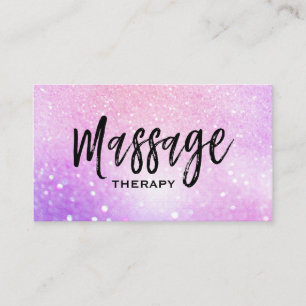 *~* Massage Therapist Trendy Pastel Glitter Visitekaartje