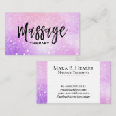 *~* Massage Therapist Trendy Pastel Glitter Visitekaartje (Voorkant / Achterkant)