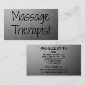 Massage Thérapiste Carte de visite argent (Devant / Derrière)