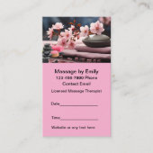 Massage Thérapiste Carte de visite de rendez-vous  (Devant)