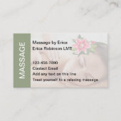 Massage Thérapiste Carte de visite moderne apaisan (Devant)