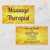 Massage Thérapiste Carte de visite Sunshine (Devant / Derrière)