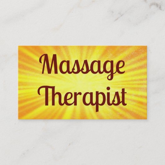 Massage Thérapiste Carte de visite Sunshine (Devant)