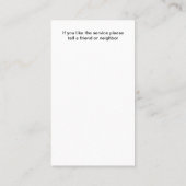 Massage Thérapiste Cartes de visite de rendez-vous (Dos)