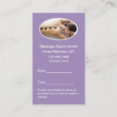 Massage Thérapiste Cartes de visite de rendez-vous (Devant)