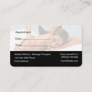 Massage Thérapiste Cartes de visite de rendez-vous