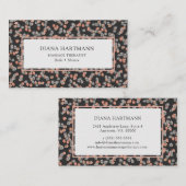 Massage Thérapiste Floral Grey Coral Carte de visi (Devant / Derrière)