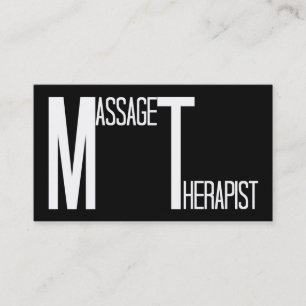 Massage Thérapiste Noir Carte de visite simple