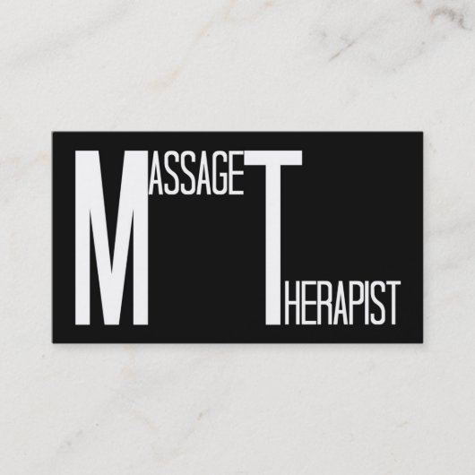 Massage Thérapiste Noir Carte de visite simple (Devant)