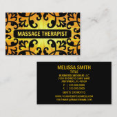 Massage Thérapiste Sunshine Damask Carte de visite (Devant / Derrière)