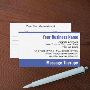 Massage Therapy Appointment Card Visitekaartje