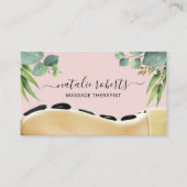 Massage Therapy Bodywork Greenery Spa Pink Visitekaartje (Voorkant)