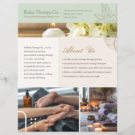 Massage Therapy Flyer Template (Achterkant)