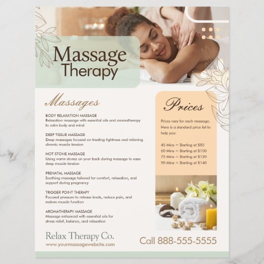 Massage Therapy Flyer Template (Voorkant)