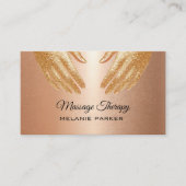 Massage Therapy Hands Rose Gold  Visitekaartje (Voorkant)