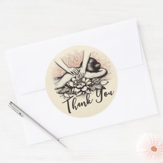 Massage Therapy Healing Hands Energy Spa Dank u Ronde Sticker (Envelop)