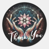 Massage Therapy Healing Hands Energy Spa Dank u Ronde Sticker (Voorkant)