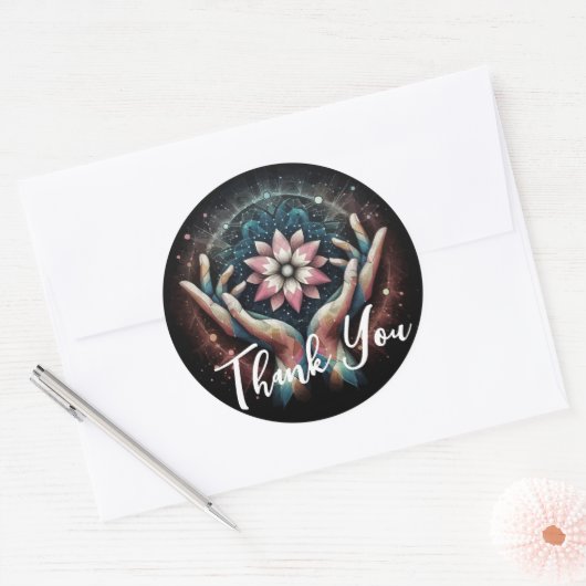 Massage Therapy Healing Hands Energy Spa Dank u Ronde Sticker (Envelop)