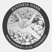 Massage Therapy Healing Hands Energy Spa Dank u Ronde Sticker (Voorkant)