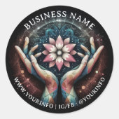 Massage Therapy Healing Hands Energy Spa Dank u Ronde Sticker (Voorkant)